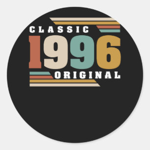 Classic 1996 Original 26th Birthday 26 Year Old Round Sticker