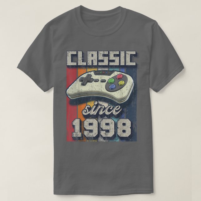 Classic 1998 24th Birthday Retro Video Game Contro T-Shirt (Design Front)