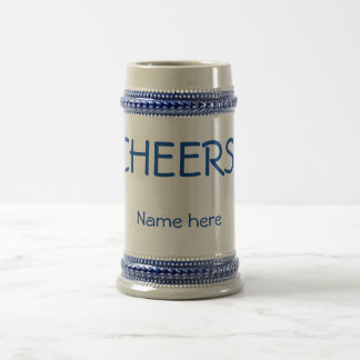 Classic 22 ounce "CHEERS!" beer stein. Customise! Beer Stein