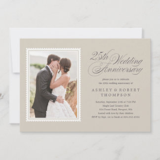 Classic 25th Anniversary Photo Invitations