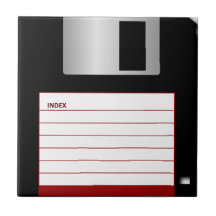 Classic 3.5" Red Floppy Disc Ceramic Tile