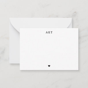 Classic 3 Initial Monogram with A Little Heart Card