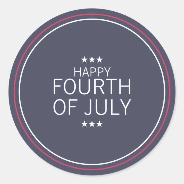 Classic 4th of July Independence Day Sticker (Front)