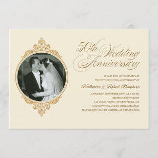 Classic 50th Anniversary Photo Invitations
