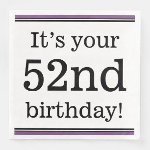 Classic 52nd Birthday Paper Napkins