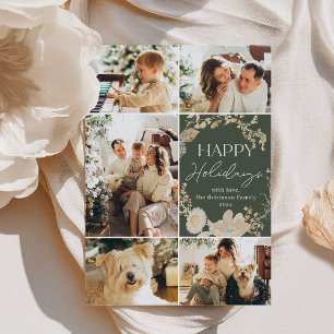 Classic 5 Photo Collage Family Holidays Card