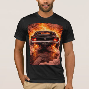 Classic 60s Fastback Muscle Car Burnout T-Shirt
