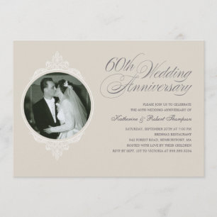 Classic 60th Anniversary Photo Invitations