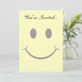 Classic 70's Yellow Happy Face Invitation (Standing Front)