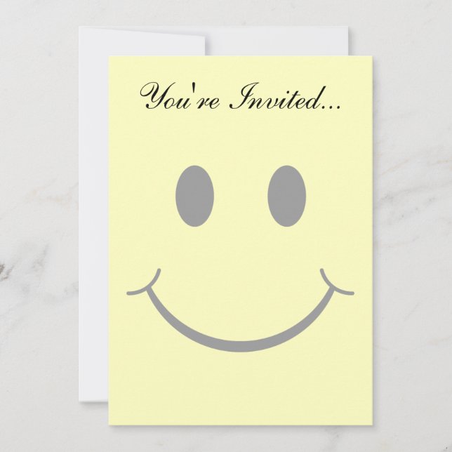 Classic 70's Yellow Happy Face Invitation (Front)
