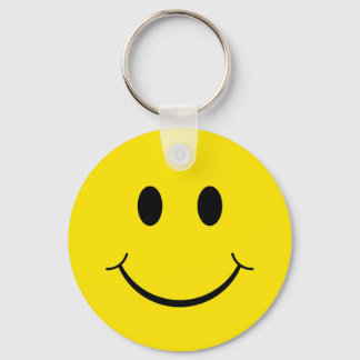 Classic 70's Yellow Happy Face Key Ring