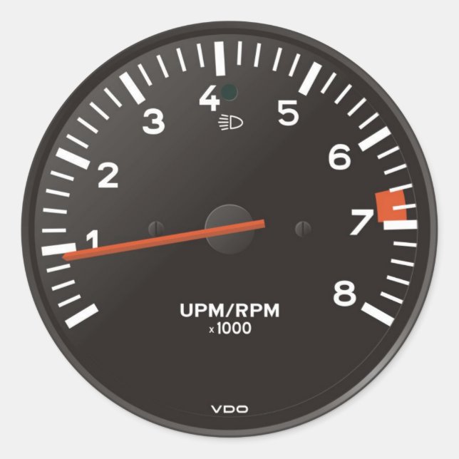 Classic 911 rev counter (old air-cooled car) classic round sticker (Front)