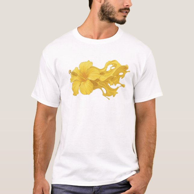 Classic ABSTRACT FLOWER Designer Graphic T-Shirt (Front)