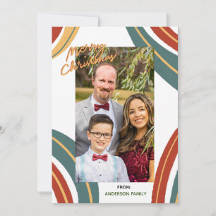Classic Abstract Merry Christmas Holiday Card