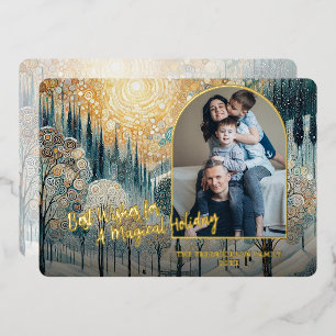 Classic Abstract Winter Wonderland Art Gold