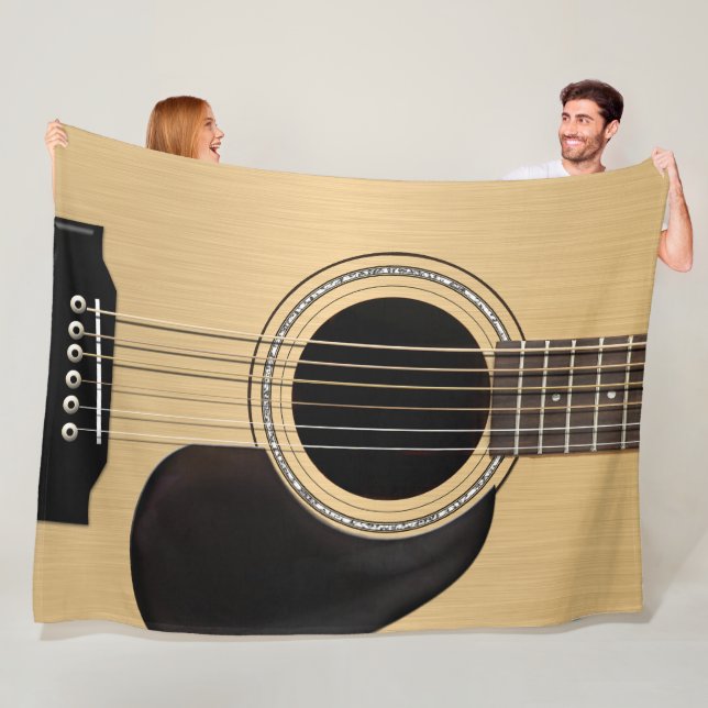 Classic Acoustic Guitar Fleece Blanket (In Situ)