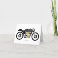 Classic AJS 7R motorcycle greeting card.
