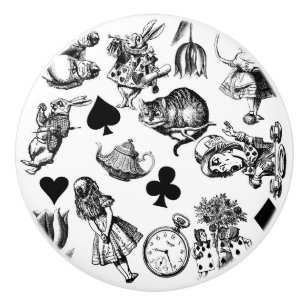 Classic Alice adventures in wonderland characters Ceramic Knob