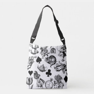 Classic Alice adventures in wonderland characters Crossbody Bag