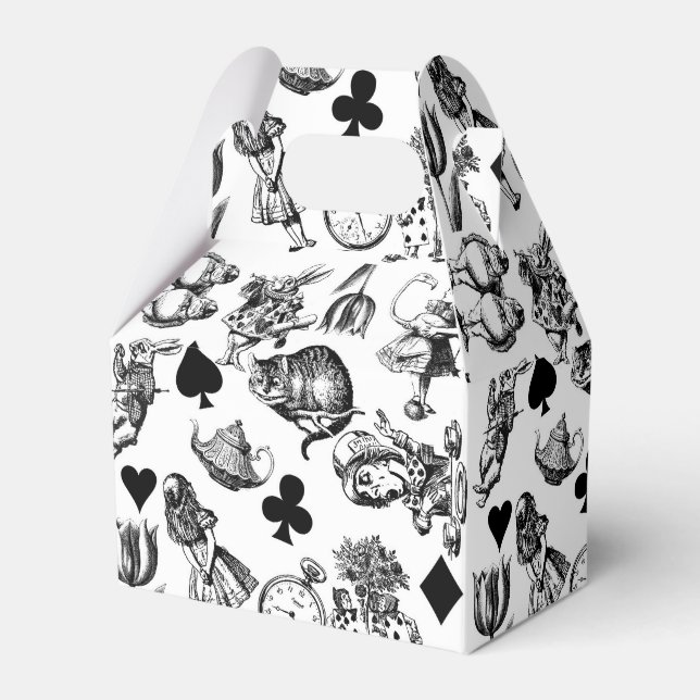 Classic Alice adventures in wonderland characters Favour Box (Front Side)