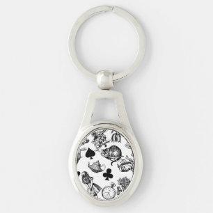 Classic Alice adventures in wonderland characters Key Ring