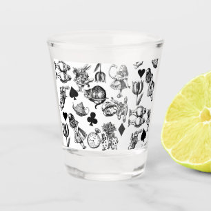 Classic Alice adventures in wonderland characters Shot Glass