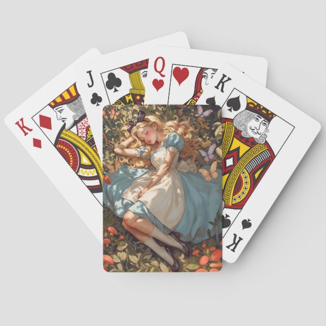 Classic Alice dreaming of Wonderland Playing Cards (Back)