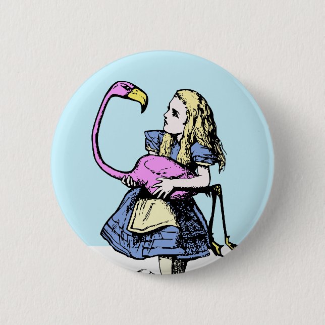 Classic Alice in Wonderland Button #2 Flamingo (Front)