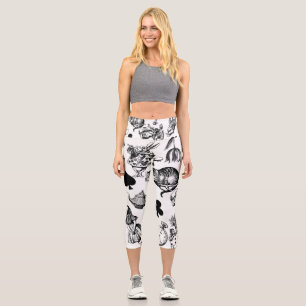  Classic Alice in Wonderland Characters: Original  Capri Leggings