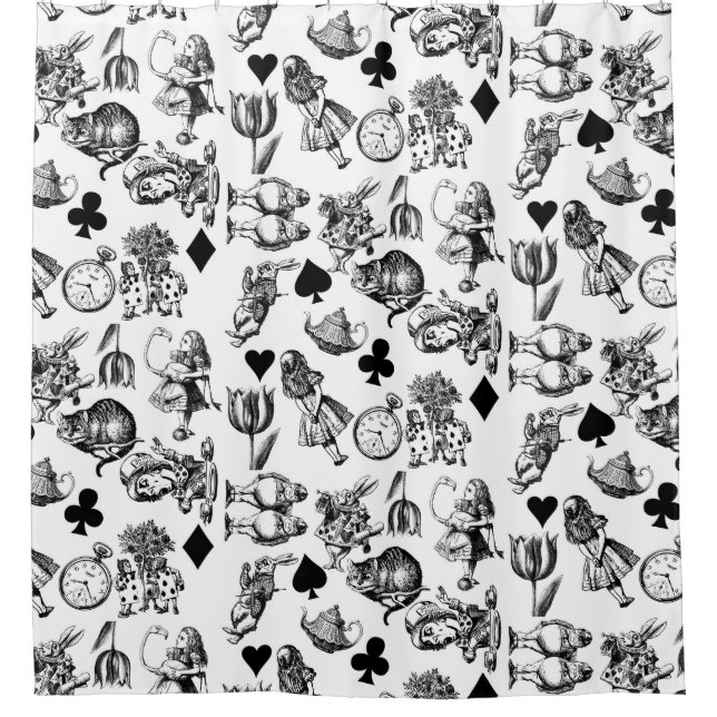  Classic Alice in Wonderland Characters: Original  Shower Curtain (Front)