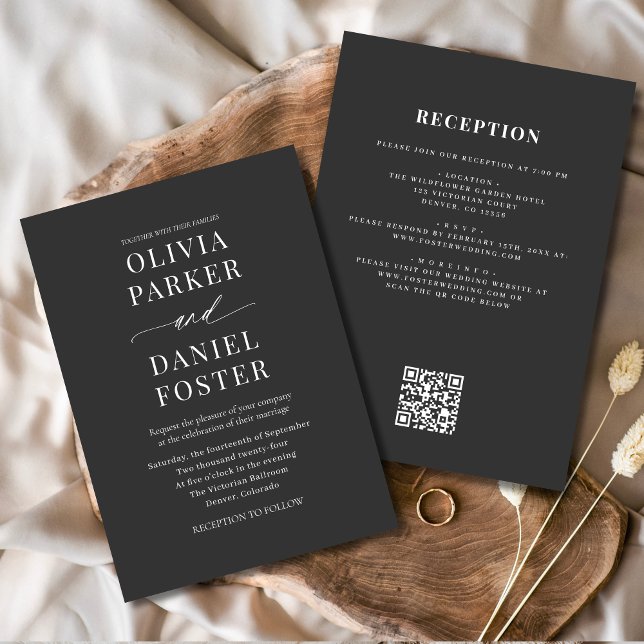 Classic All in One QR Code Elegant Wedding Invitation (Creator Uploaded)