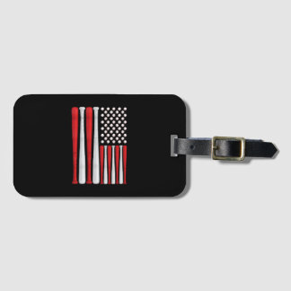 Classic American Baseball Flag - Vintage Baseball Luggage Tag