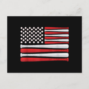 Classic American Baseball Flag - Vintage Baseball  Postcard