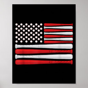 Classic American Baseball Flag - Vintage Baseball Poster