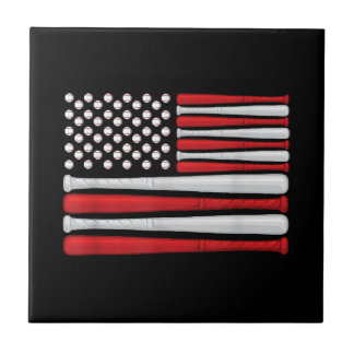 Classic American Baseball Flag - Vintage Baseball  Tile
