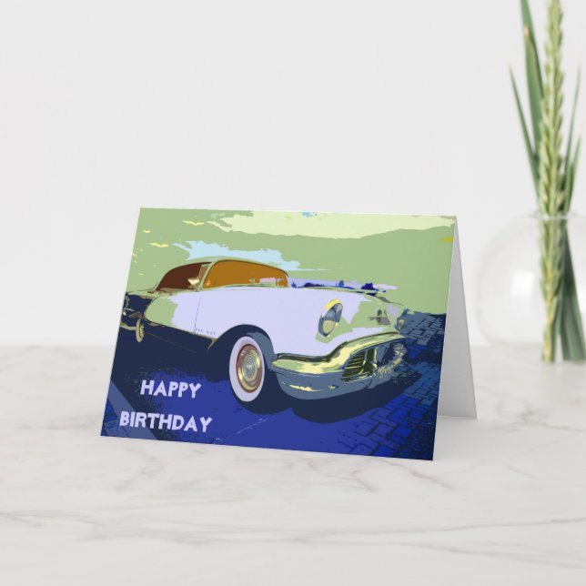 Classic  American Car Birthday Card (Front)