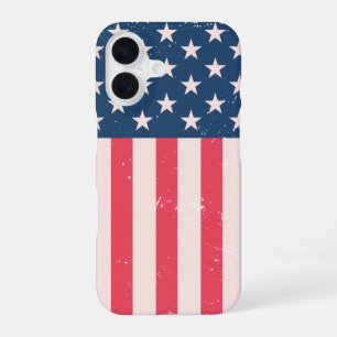 Classic American Flag Grunge iPhone 16 Case