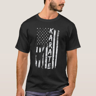 Classic American Flag Karate Fan Usa Karate Player T-Shirt