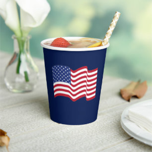 Classic American Flag Paper Cups 