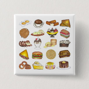 Classic American Lunch Counter Greasy Spoon Diner 15 Cm Square Badge