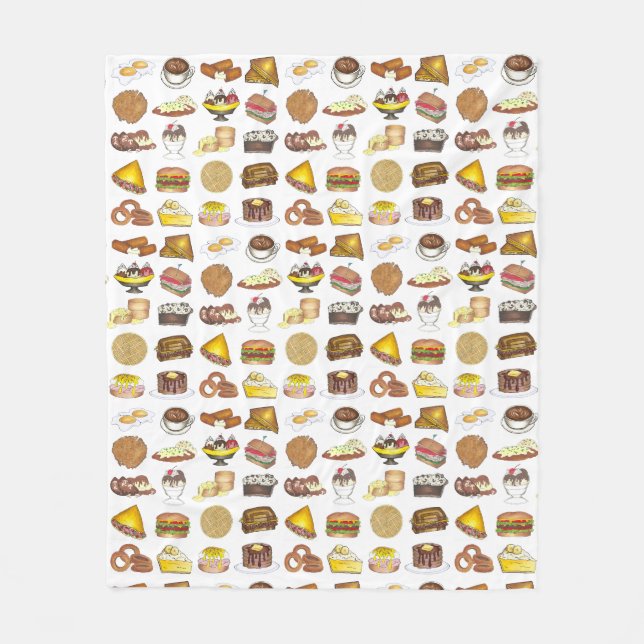 Classic American Lunch Counter Greasy Spoon Diner Fleece Blanket (Front)