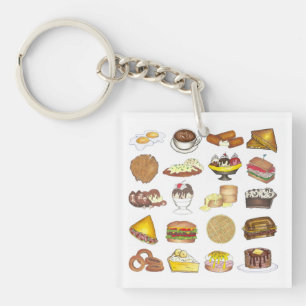 Classic American Lunch Counter Greasy Spoon Diner Key Ring