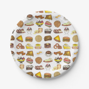 Classic American Lunch Counter Greasy Spoon Diner Paper Plate