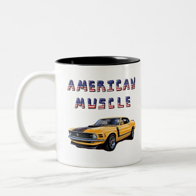 Classic American Muscle Car Mustang Boss 302 Two-Tone Coffee Mug (Left)