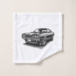 Classic American Muscle Car Retro Vintage 60s 70s  Wash Cloth