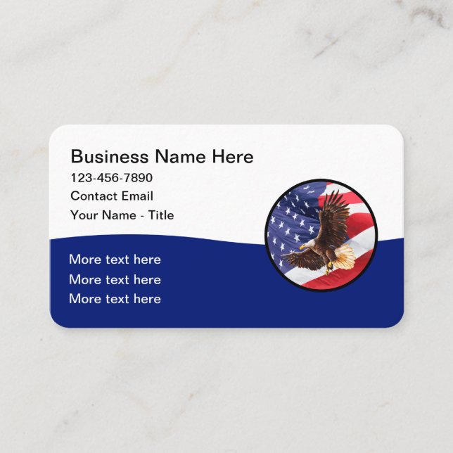 Classic American Patriotic Theme Business Card (Front)