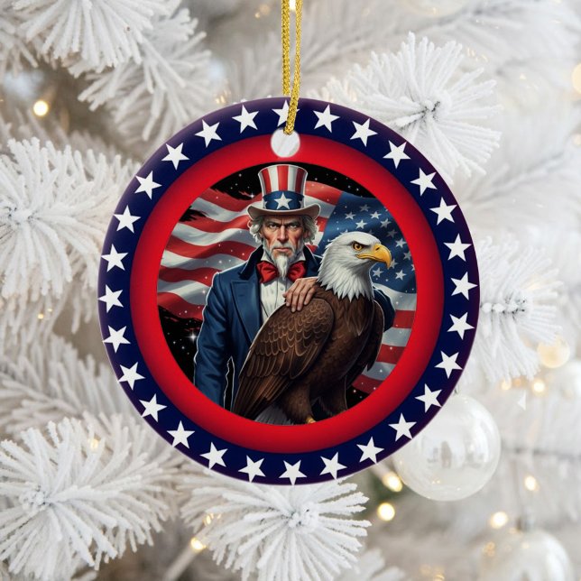 Classic American Patriotism  Ceramic Tree Decoration (Creator Uploaded)