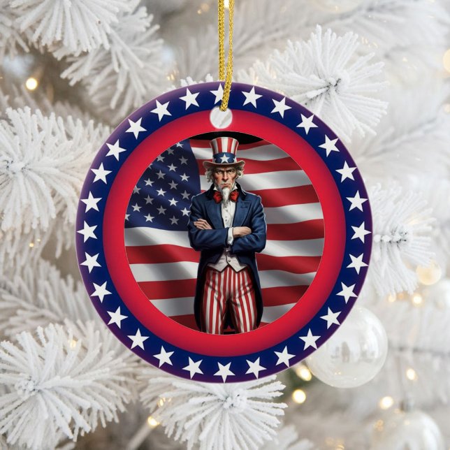 Classic American Patriotism  Ceramic Tree Decoration (Creator Uploaded)