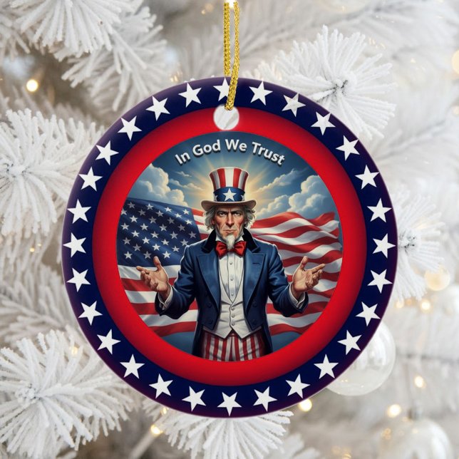 Classic American Patriotism  Ceramic Tree Decoration (Creator Uploaded)