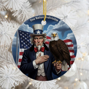 Classic American Patriotism Ceramic Tree Decoration